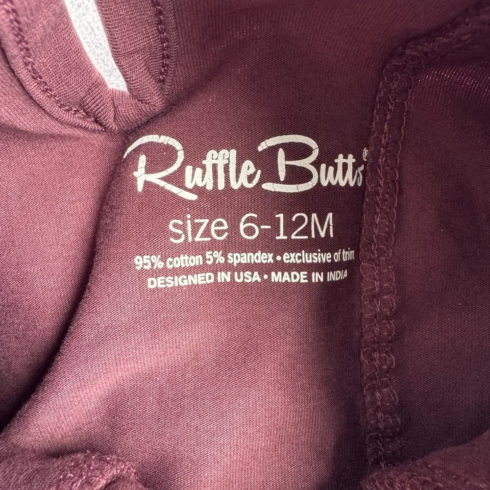 Ruffle Butts‎ Girls Dress 6-12 months deer antler earth woodland burgundy cotton